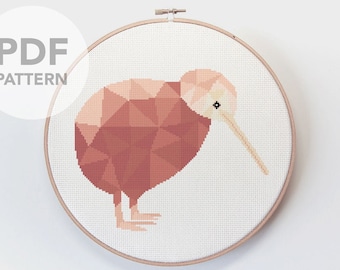 Cross stitch pattern, Kiwi cross stitch, New Zealand cross stitch pattern, Bird cross stitch pattern, New Zealand birds art, Kiwiana art