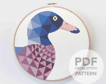 Duck cross stitch, Cross stitch pattern, Whio art, New Zealand cross stitch, Kiwi cross stitch, Kiwi art, New Zealand wildlife, Blue duck