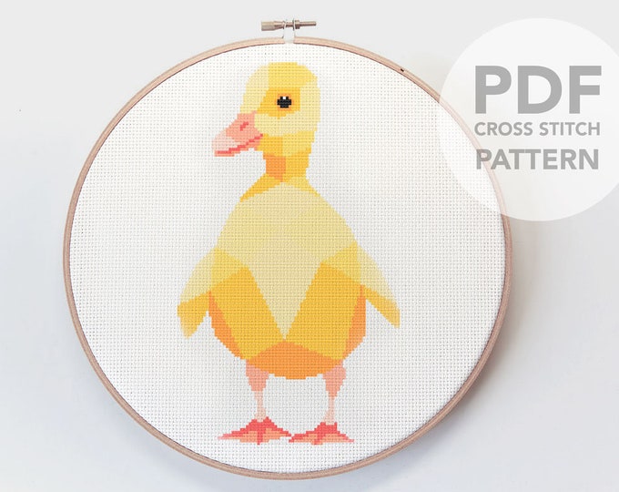 Cross stitch pattern, Duck cross stitch, Cute cross stitch, Duckling cross stitch, Duck art, Nursery art, Nursery gift, Nursery cross stitch