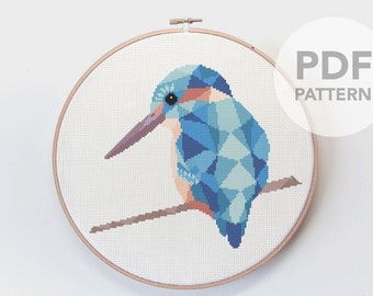 Wren cross stitch Blue wren art Fairy wren cross stitch Cross stitch PDF Wren embroidery Cross stitch pattern Australia cross stitch