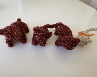 Knitted Cat - Cat Toy - Knitted Animals - Waldorf Knitted Animals - Knitted kitten - Knitted Toys - Knitted Animals, Animal Toy, Natural Toy