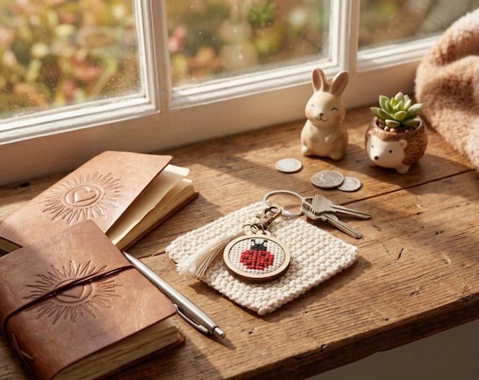 Ladybird Cross Stitch Pattern: Beginner Winter Design (PDF Pattern)