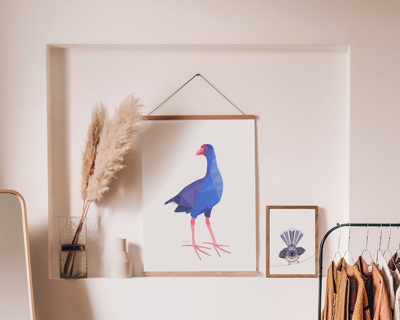 Pukeko Print Pukeko Art Pukeko Illustration New Zealand Pukeko Kiwi Art New Zealand Decor New Zealand Artist Pukeko Painting image 3