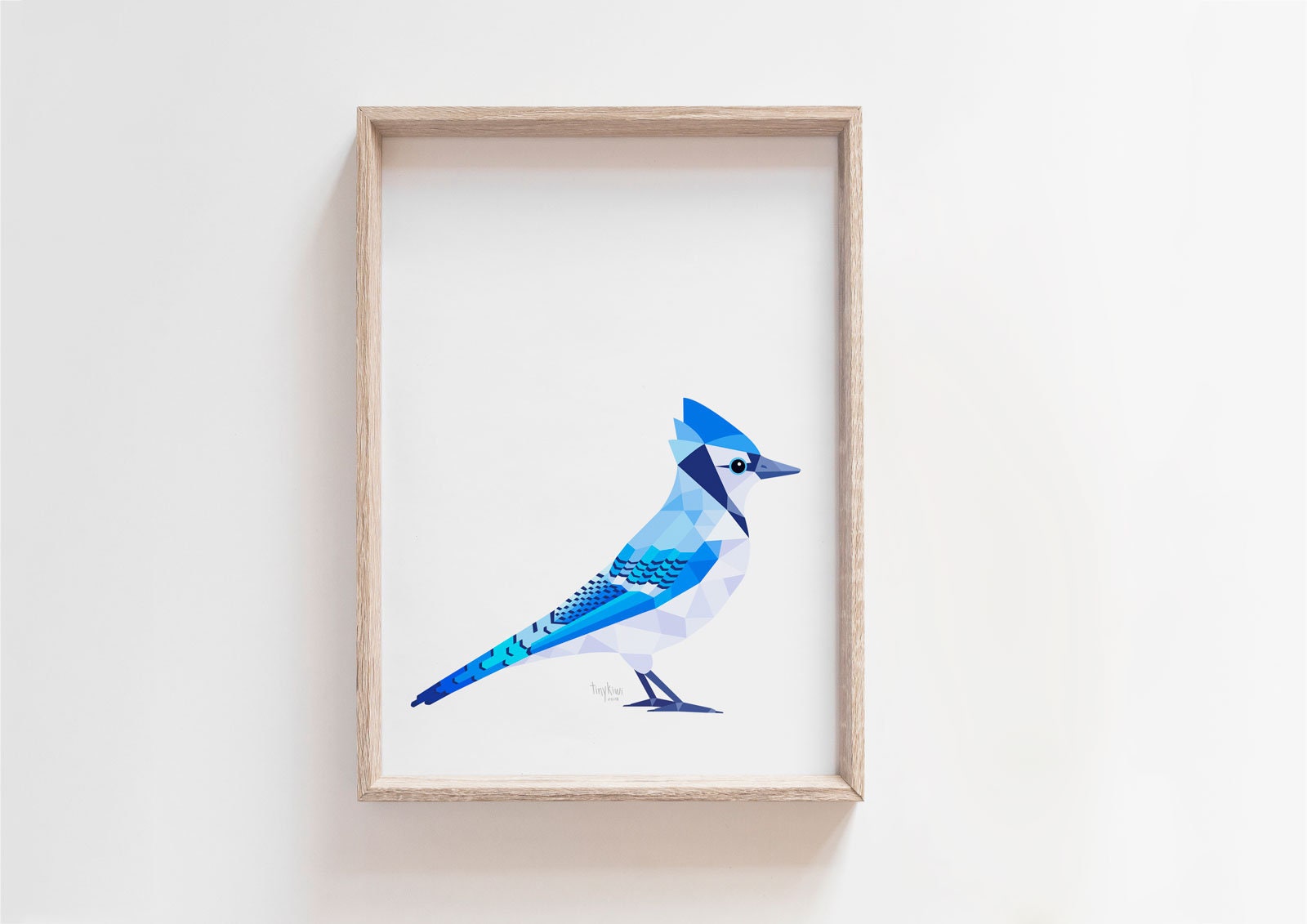 ink and acrylic on canvas cut paper Blue Jay Original wildlife collage art Birds whimsical