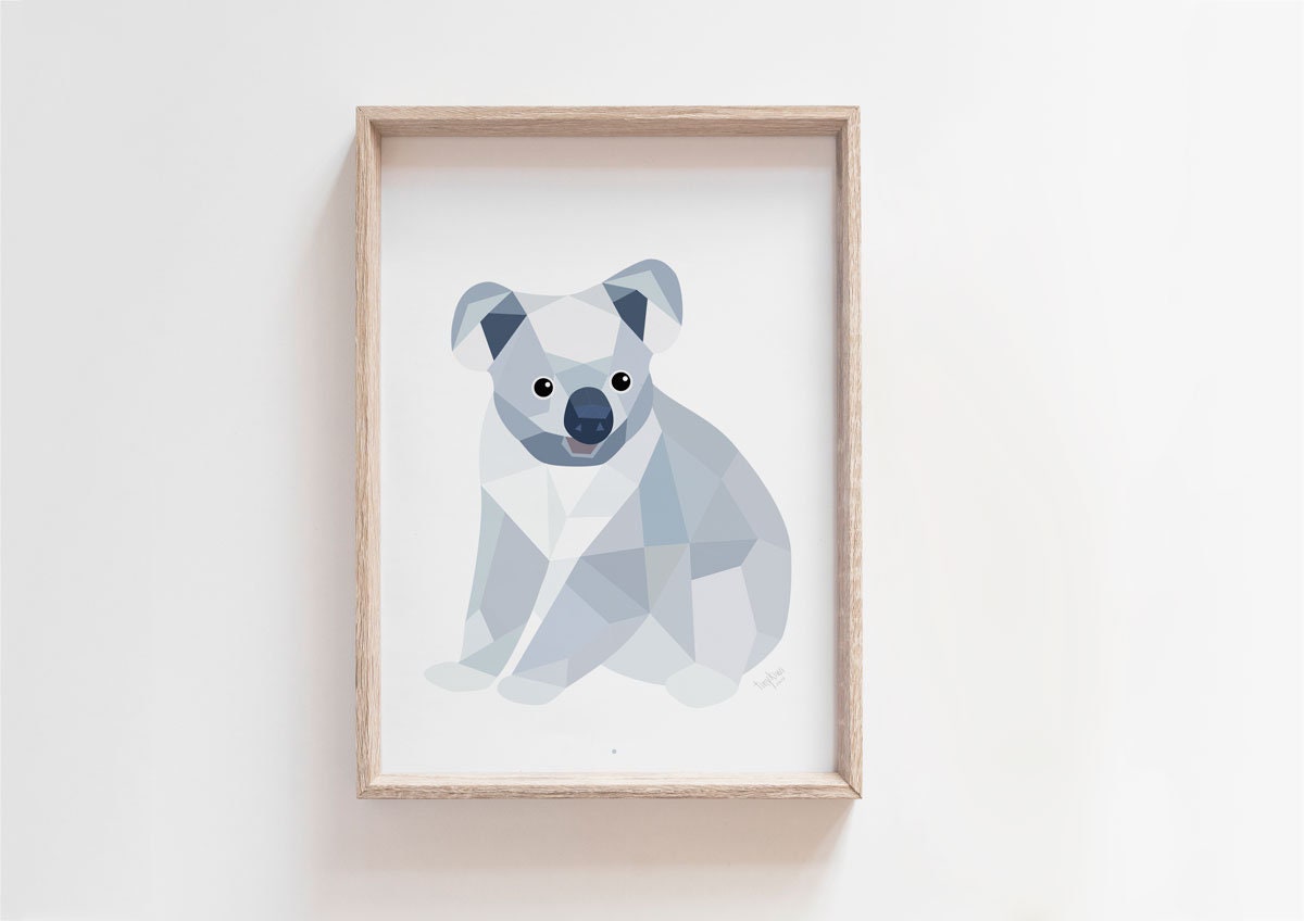Koala print, Koala art, Koala illustration, Koala decor, Koala nursery