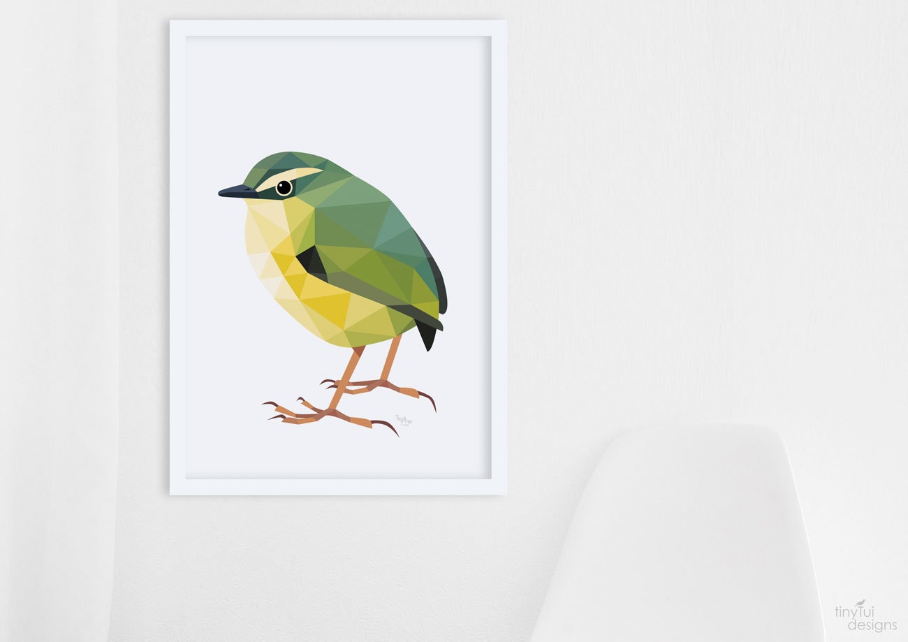 New Zealand art, Rock wren, Wren print, Bird art, New Zealand birds