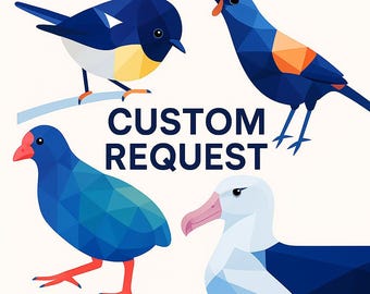 Custom Geometric Art Print – Personalized Art of Birds, Animals, Plants or Landscapes – Minimalist Wall Decor – Modern Nature Illustration