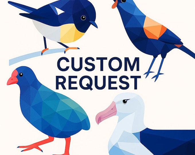 Custom Geometric Art Print – Personalized Art of Birds, Animals, Plants or Landscapes – Minimalist Wall Decor – Modern Nature Illustration