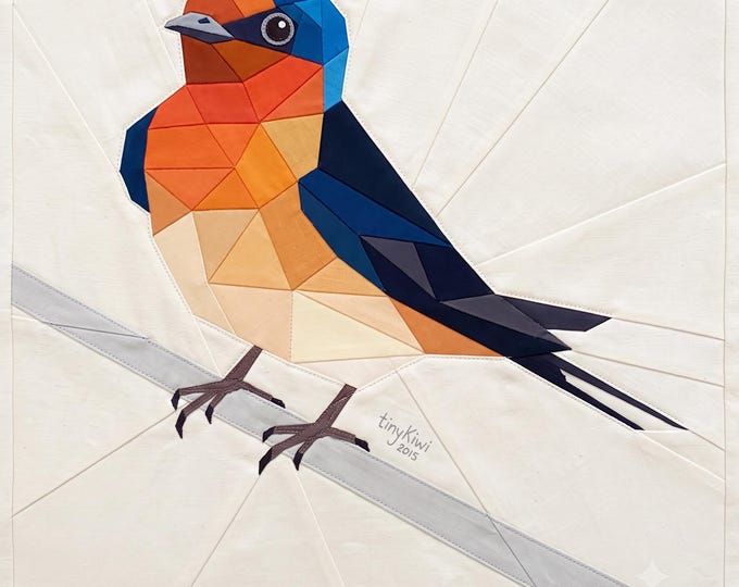 Swallow Quilt Pattern PDF – Geometric Bird Fabric Art, Modern Animal Sewing