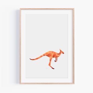 Geometric Kangaroo Art Print: Australian Animal Illustration