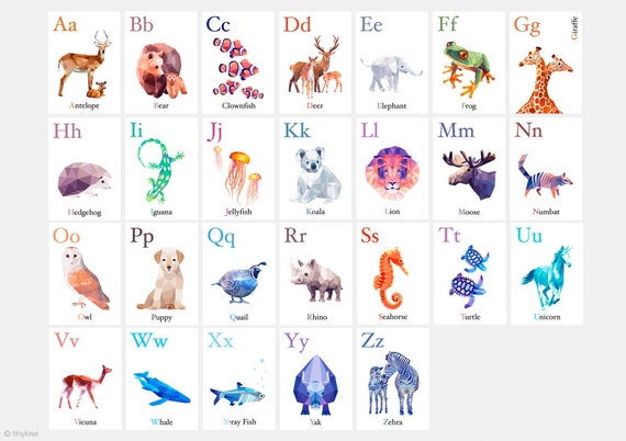 animal alphabet wall art
