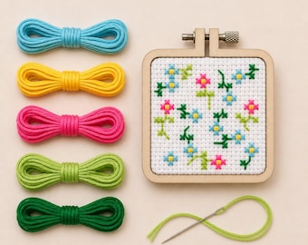 Spring Blooms Cross Stitch Pattern: Beginner Design (PDF Pattern)