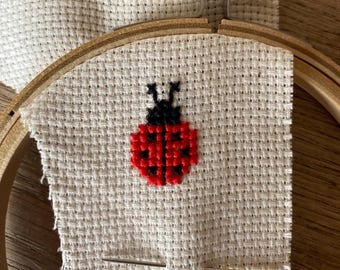 Ladybird Cross Stitch Pattern: Beginner Winter Design (PDF Pattern)