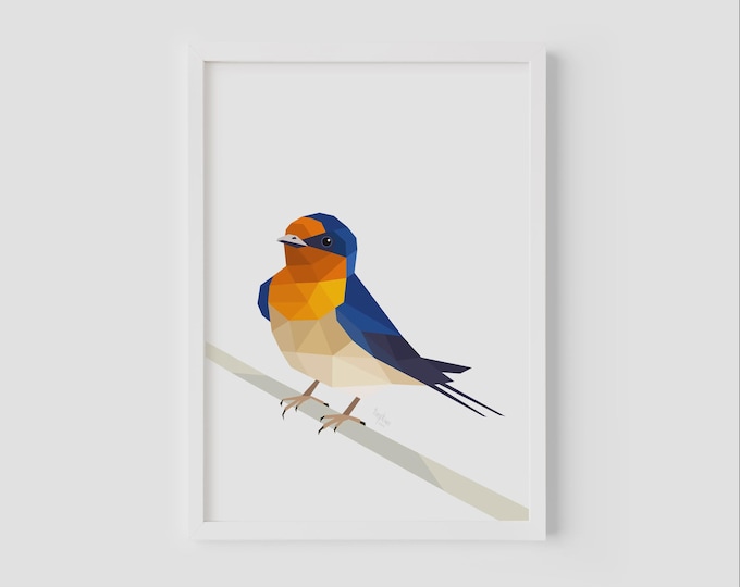 Swallow Quilt Pattern PDF – Geometric Bird Fabric Art, Modern Animal Sewing