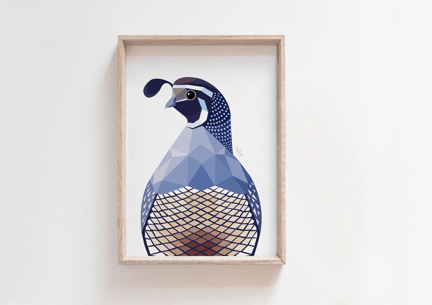 Quail print, Quail illustration, Quail bird art, Quail decor, Geometric