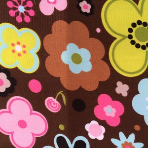 TODDLER Bib: Flowers on Brown, Personalization Available image 3