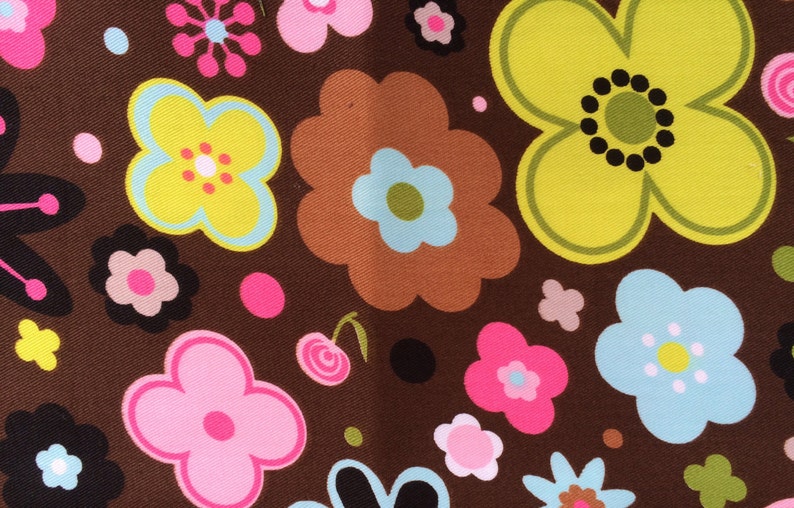 TODDLER Bib: Flowers on Brown, Personalization Available image 3