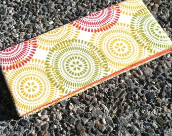 Magic Wallet - Orange Green and Yellow Spirograph Circles