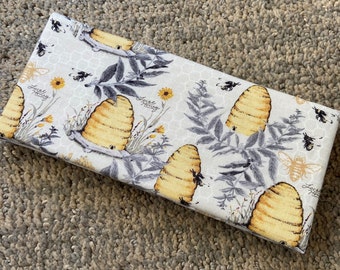 Magic Wallet - Billfold Bees Beehives on Gray