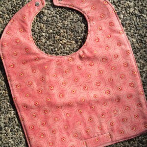 TODDLER Bib: Roses on Pink, Personalization Available image 1