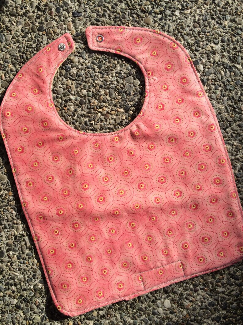 TODDLER Bib: Roses on Pink, Personalization Available image 1