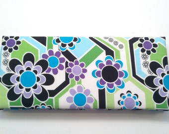 Magic Wallet - Billfold Purple, Blue and Turquoise on Black