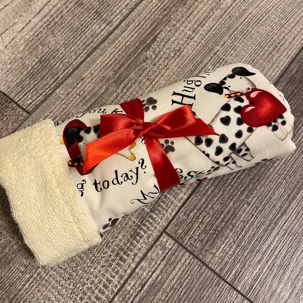 Burp Cloth / Changing Pad with Terry Cloth Towel: Puppy Love, Personalization Available