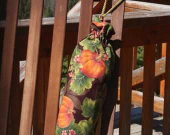 Plastic Bag Holder - Pumpkin Patch with Vines SHORT