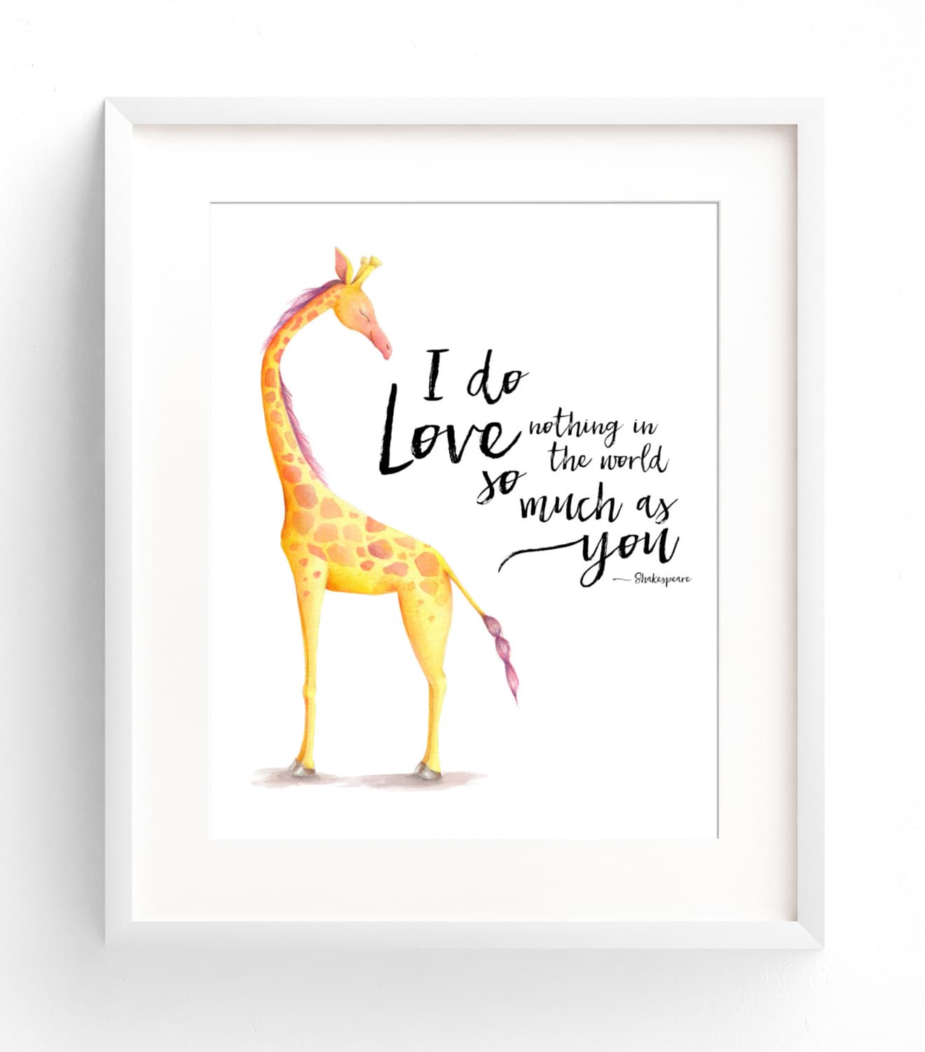PRINTABLE Giraffe Nursery Wall Art Watercolor Giraffe Shakespeare Quote  Print 8x10 11x14 12x16 Children's Room Decor - INSTANT DOWNLOAD - Etsy, image size:1320x1500