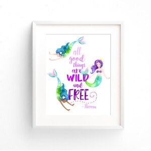 PRINTABLE Mermaid Decor Nursery Wall Art Mermaid Print Quote 8x10 11x14 ...