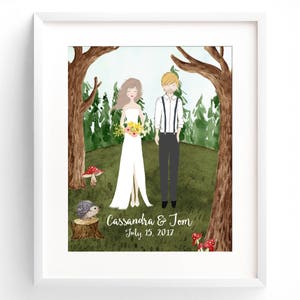 Custom Wedding Portrait, Bride and Groom Illustration, Custom Wedding Gift, Personalized Wedding Illustration, Drawing of Bride and Groom image 7