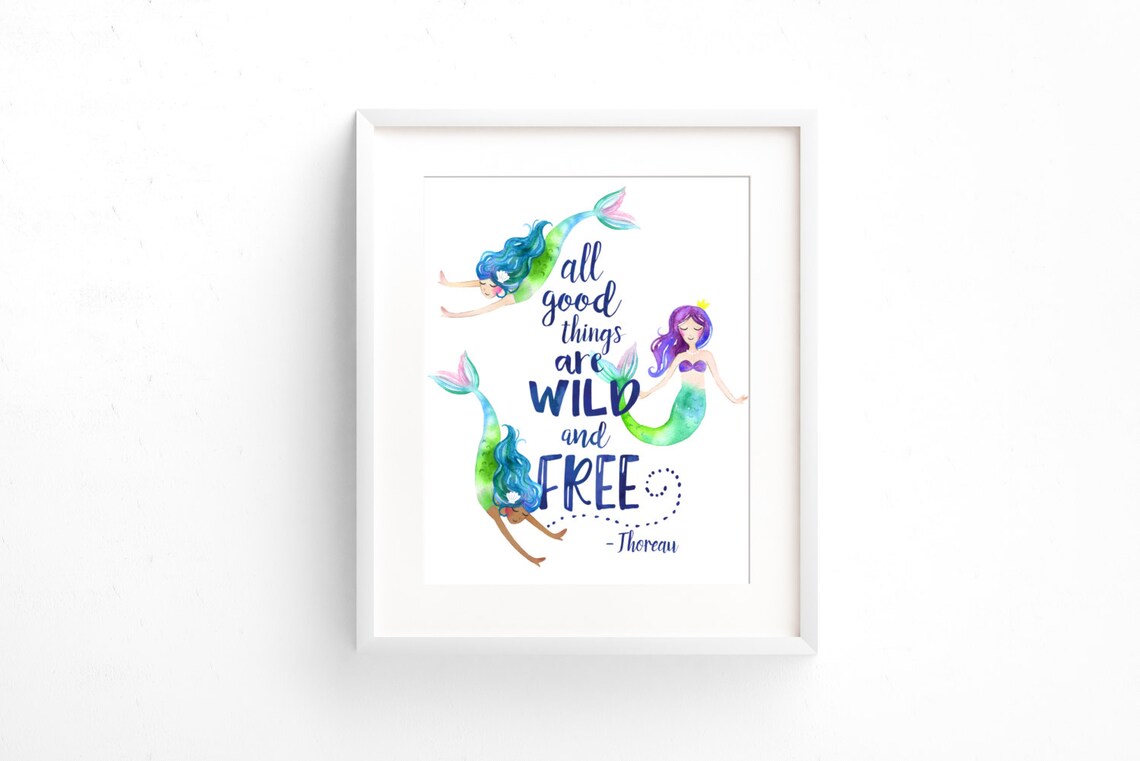 PRINTABLE Mermaid Decor Nursery Wall Art Mermaid Print Quote - Etsy