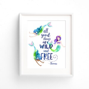 PRINTABLE Mermaid Decor Nursery Wall Art Mermaid Print Quote 8x10 11x14 ...