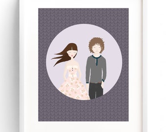 Personalized Family Portrait Couple Portrait Custom Engagement Gift Wedding Portrait Custom Family Illustration Cartoon Wedding Gift