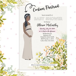 Baby Shower Invitation, Custom Portrait Invite, Printable Invitations, Printable Baby Shower Invitation, Digital File Baby Shower Invite