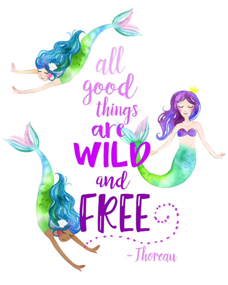 PRINTABLE Mermaid Decor Nursery Wall Art Mermaid Print Quote | Etsy