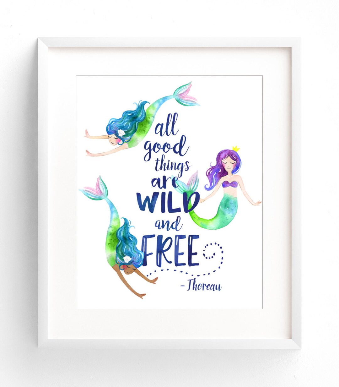 PRINTABLE Mermaid Decor Nursery Wall Art Mermaid Print Quote 8x10 11x14 ...