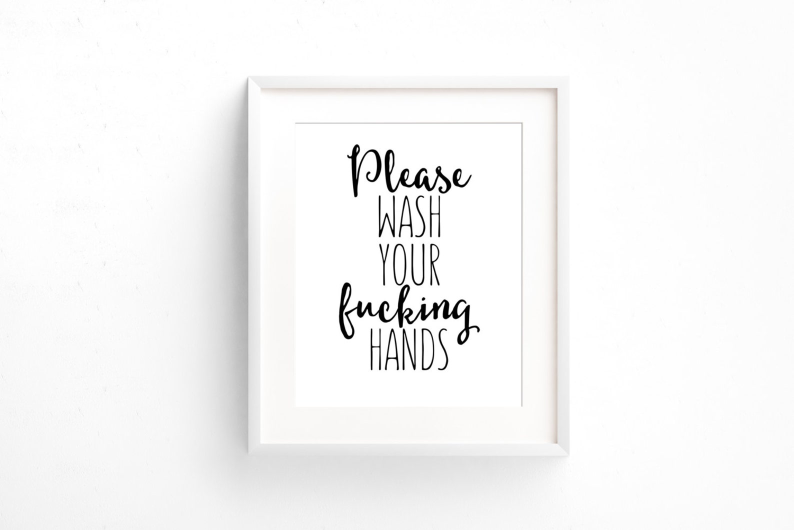 Funny Bathroom Wall Art PRINTABLE - Wash Your Hands - Bathroom Sign ...