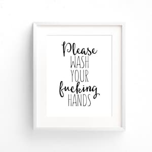 Funny Bathroom Wall Art PRINTABLE Wash Your Hands Bathroom - Etsy