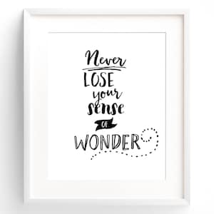 Nursery Wall Art - Minimalist Decor - Black and White Nursery - Gender Neutral Nursery - Wall Art Quote - Monochrome