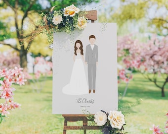 Wedding Illustration Custom Wedding Art Custom Wedding Illustration Wedding Portrait Wedding Cartoon Personalized Portrait Bride Gift