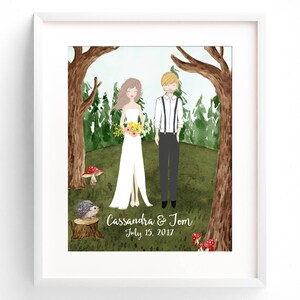 Personalized Wedding Portrait Custom Wedding Illustration Bride and Groom Custom Print Cartoon Wedding Party Wall Art Custom Wedding Gift