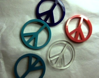 Peace sign charms 12 peace sign laser cut charms peace sign mobiles 70s stuff