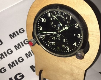 Aircraft clock stand,su mig clock-  CLOCK STAND for vintage military clocks-laser cut,MIG clock stand