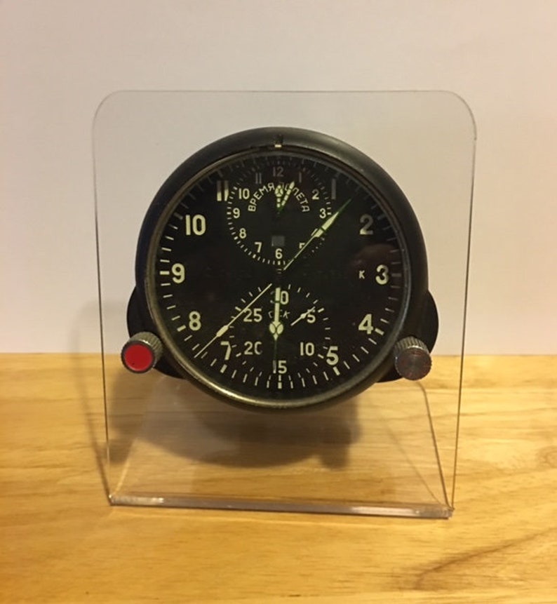 Aircraft clock stand,su mig clock CLOCK STAND for vintage military clocks-laser cut image 2