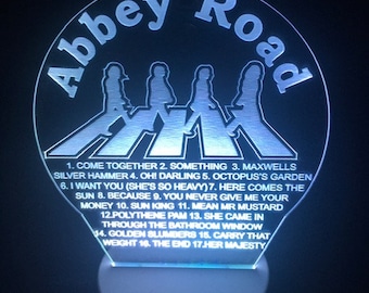 led laser cut lamp, Abbey Road, desk lamps, music, night lights, room decor, music lights.