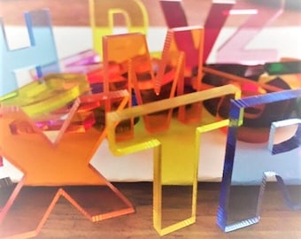 ACRYLIC LETTERS, one inch letters,snapback,laser cut letters,initial letters,transparent letters,rainbow letters,glitter letters