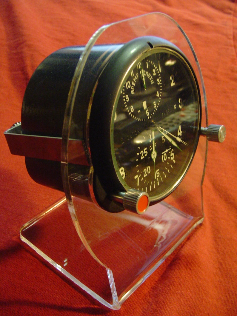 Aircraft clock stand,su mig clock CLOCK STAND for vintage military clocks-laser cut image 1