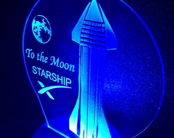 led laser cut lamp, starship light, space ship light, To the Moon light, The Moon, Nasa ship light, Science light