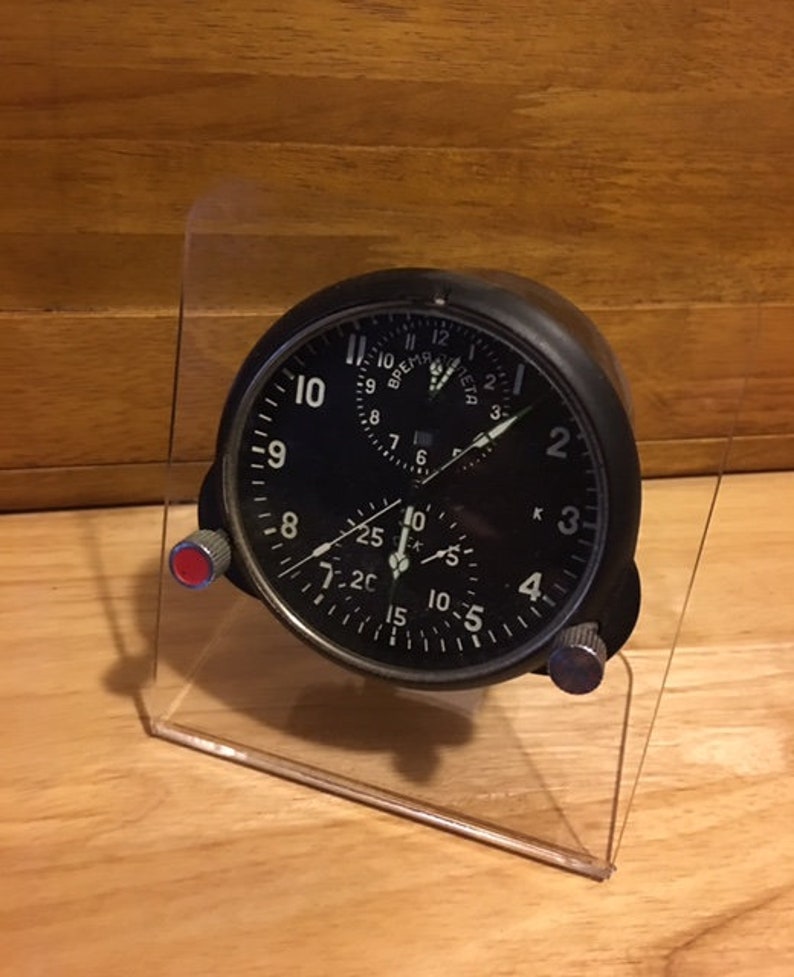 Aircraft clock stand,su mig clock CLOCK STAND for vintage military clocks-laser cut image 4